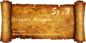 Szigeti Milemon névjegykártya